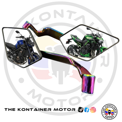 Espejos Aleron Naked Stealth Max Carbono Universal Lujo Moto