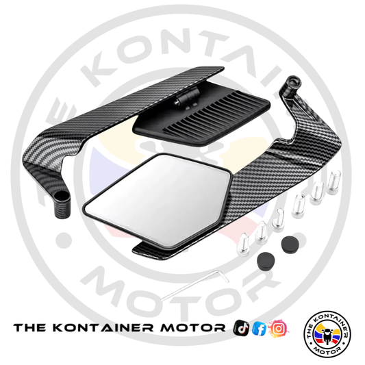 Espejos Aleron Naked Stealth Max Carbono Universal Lujo Moto